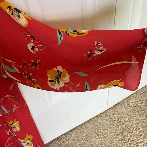 Floral Coral Kimono Cardigan - Picture 4 of 7